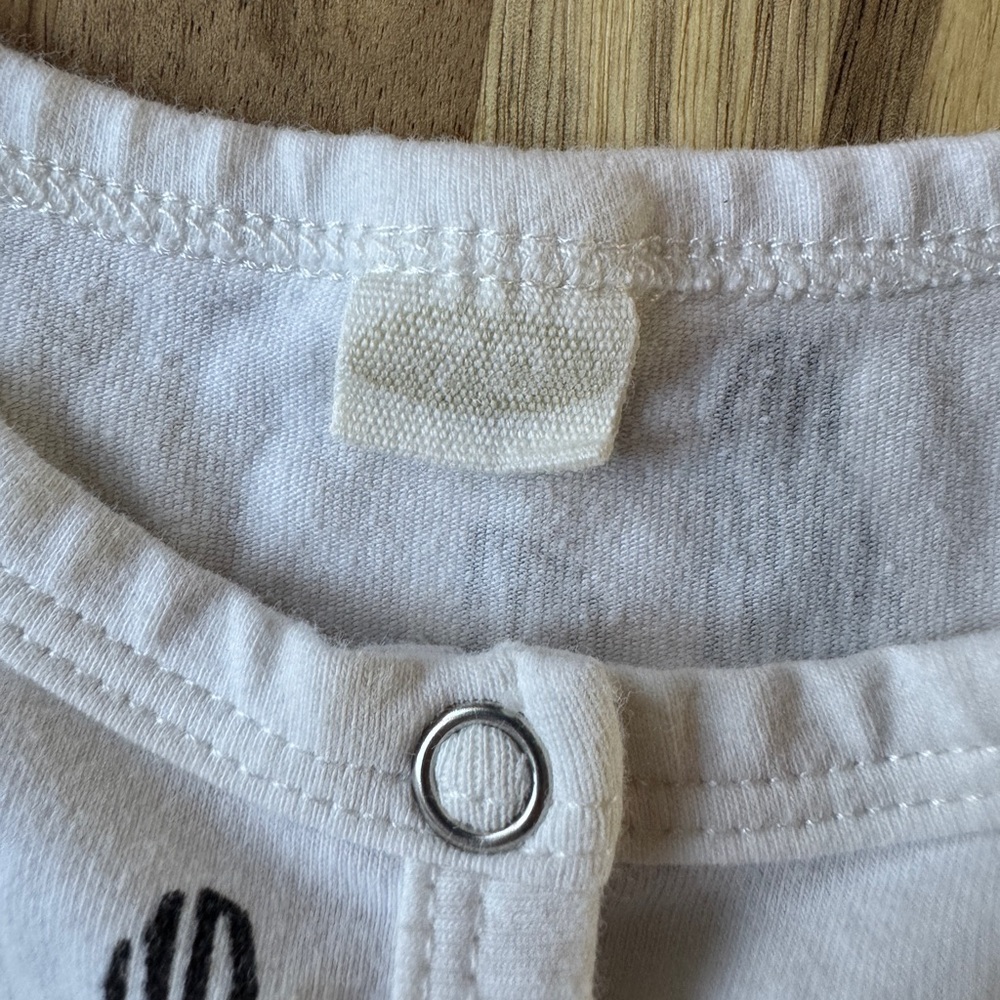 White with Black Cactus Button Footie and Matching Hat - Picture 3 of 3